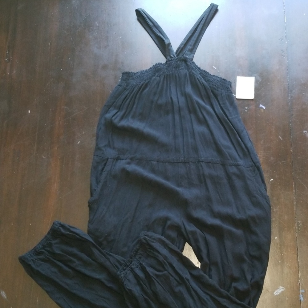 free people Black Jumpsuit with pockets